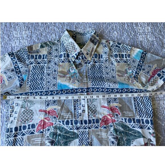 Reyn Spooner Button Up Aloha Shirt Mele Kalikimaka Christmas 1998 Size Medium - Picture 10 of 12
